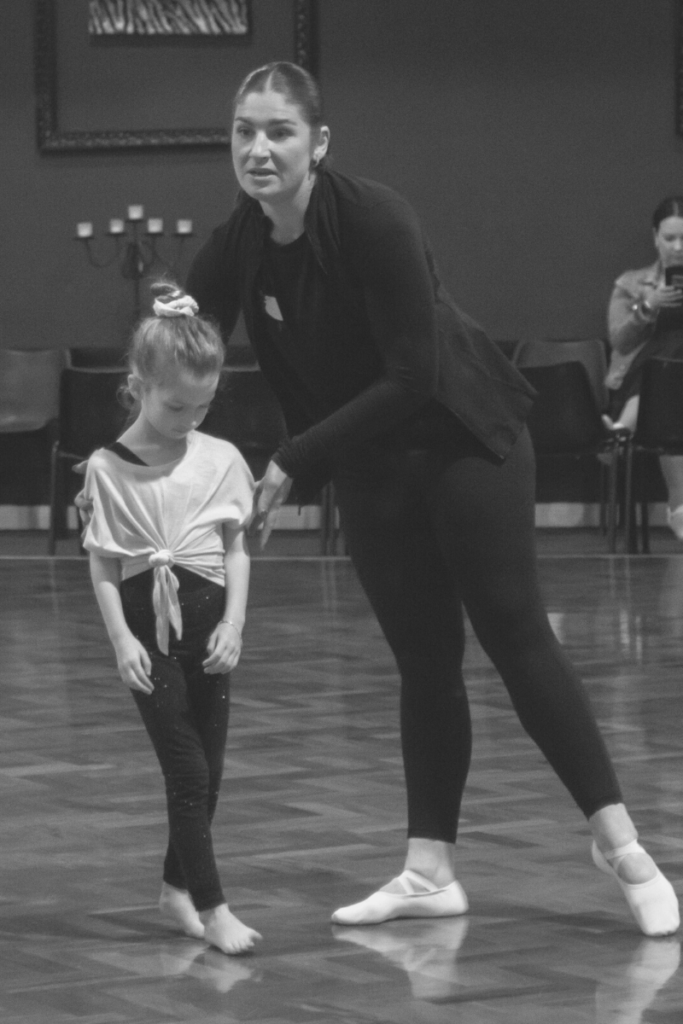 Jess Ride with young ballet student